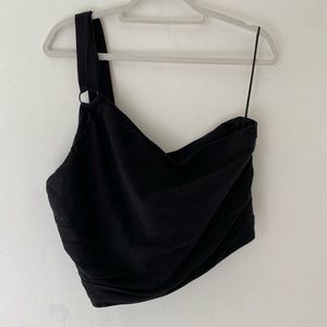 Zara black one shoulder top